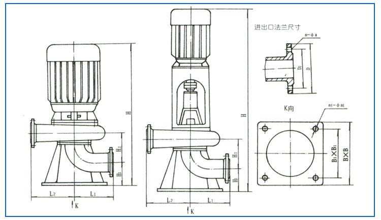 LW型直立式無(wú)堵塞排污泵安裝尺寸